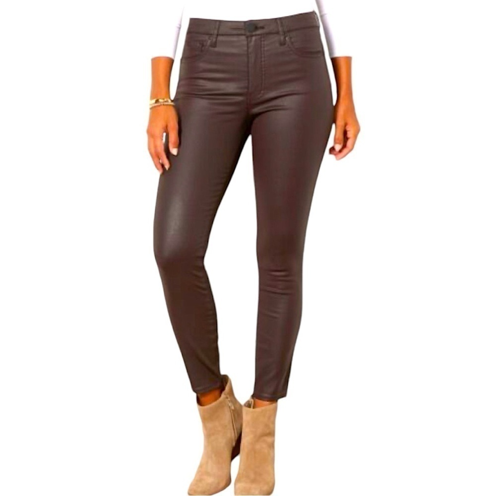 Kut From The Kloth Donna Ankle Jean Skninny Waxed Brown Sz 2 Modal Blend Pants